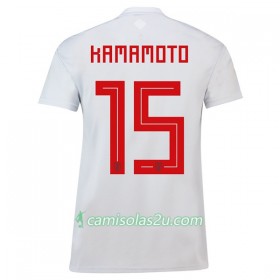 Camisolas de Futebol Japão Kamamoto 15 Equipamento Alternativa Copa do Mundo 2018 Manga Curta
